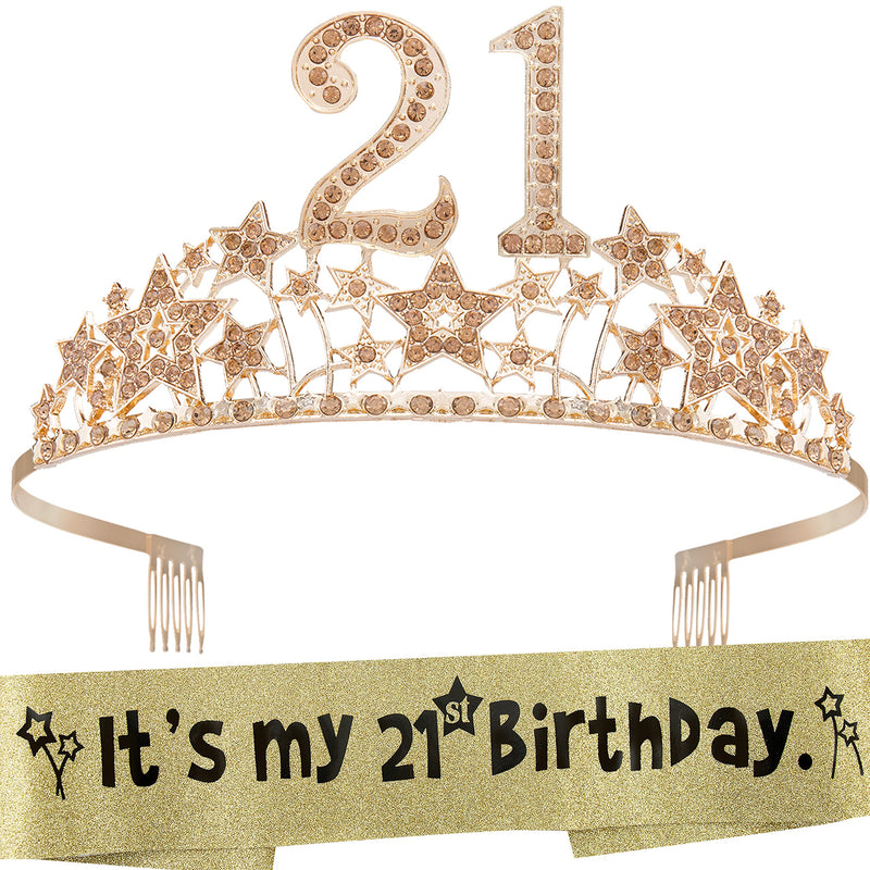 21st Birthday Gifts for Girls, 21st Birthday Tiara and Sash, 21st Birthday Decorations