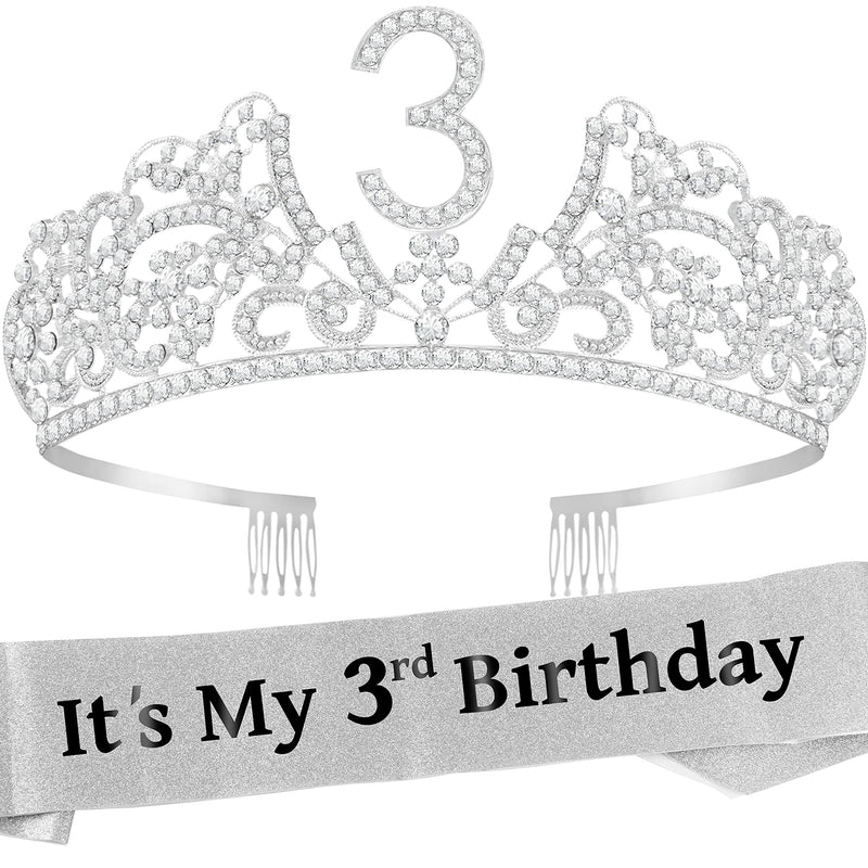 3rd Birthday Gifts for Girls, 3rd Birthday Tiara and Sash, 3rd Birthday Decorations