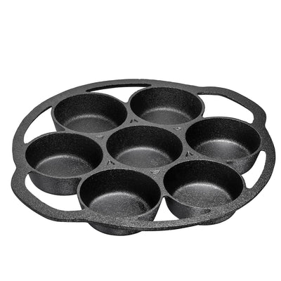 PreSeasoned Cast Iron 7-Cup Biscuit Pan - Round Kitchen Nonstick Baking Tools For Scones