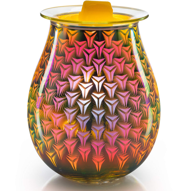 VP Home 3D Art Glass Polychromatic Fragrance Warmer (Interlocking Burst