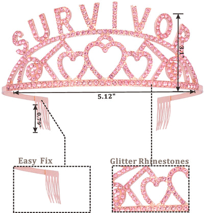 Breast Cancer Survivor Satin Sash, Survivor Tiara for celebrating Breast Cancer Surviving