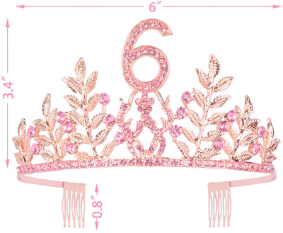 6th Birthday Gifts for Girls, 6th Birthday Tiara and Sash, 6th Fabulous Sash and Crystal