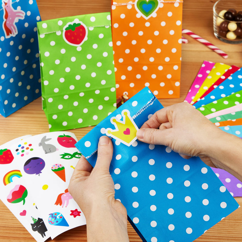 Party Favor Bags: 20 Candy Bags For Birthday Party With Stickers  Small Gift