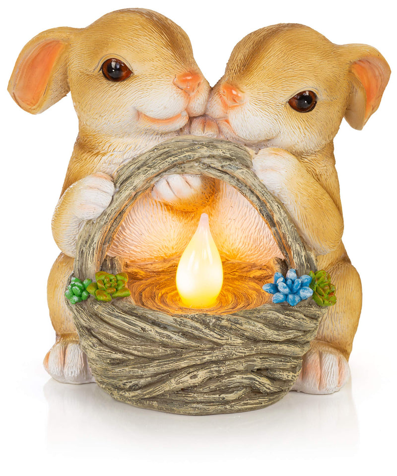 Bunny Rabbits Solar Powered LED Outdoor Decor Garden