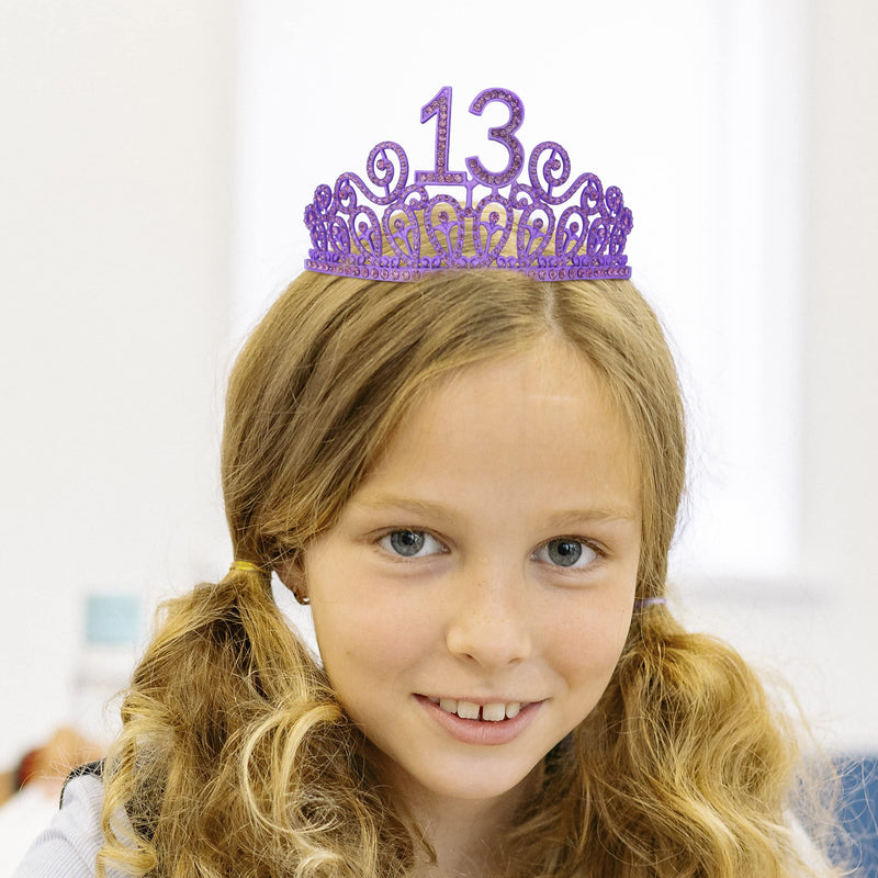 13th Birthday Sash And Tiara For Girls - Fabulous Set: Glitter Sash + Ripples