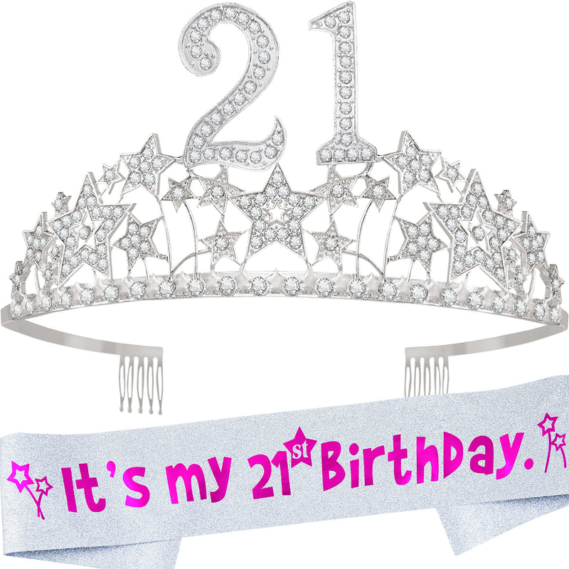 21st Birthday Gifts for Girls, 21st Birthday Tiara and Sash, 21st Birthday Decorations