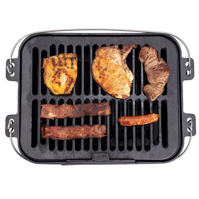 Pre-Seasoned Hibachi-Style Portable Cast Iron Charcoal Bbq