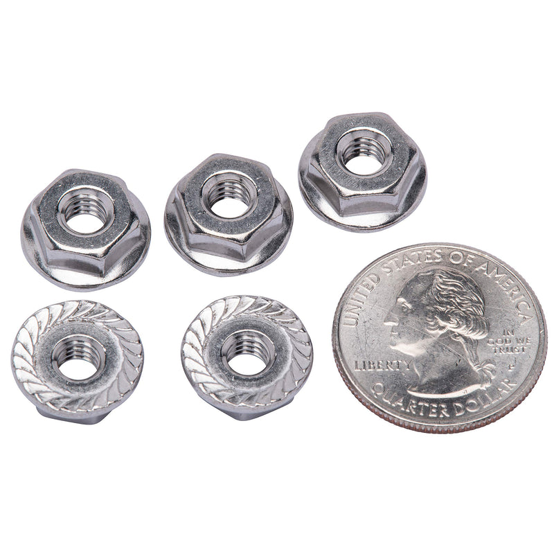 12-24 Stainless Serrated Hex Flange Nut, (25 Pack), 304 (18-8) Stainless Steel Nuts,