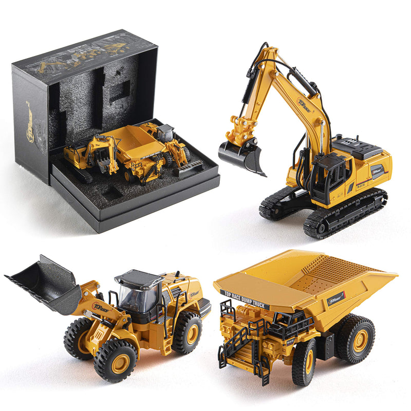 Metal Diecast Construction Toys Set Of 3, Loader, Excavator, Dump Truck Pack Of 3 Metal