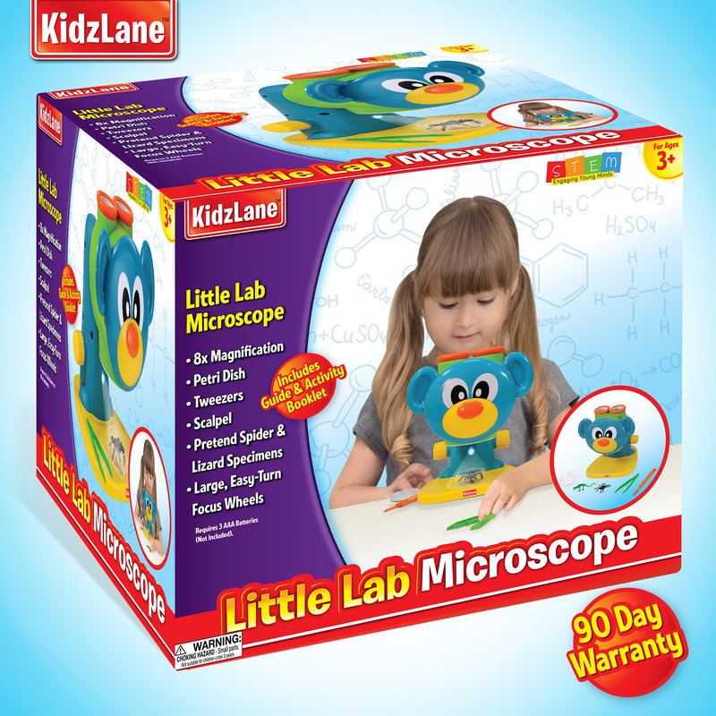 Kidzlane Microscope Science Toy for Kids - Toddler Preschool Microscope with Guide