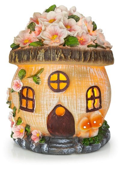 Gnome Fairy House Solar Powered LED Outdoor Decor Garden