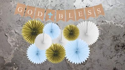 God Bless Baptism Banner | First Communion Party Banner | Christening Decorations