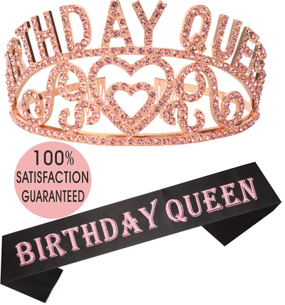 Birthday Decorations, Happy Birthday, Birthday Queen Sash and Tiara, Birthday Girl