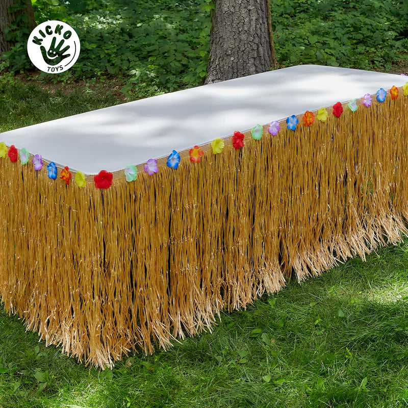 Kicko Luau Hawaiian Grass Table Skirt Decoration - 9 Feet X 29 Inches - Real Hawaiian