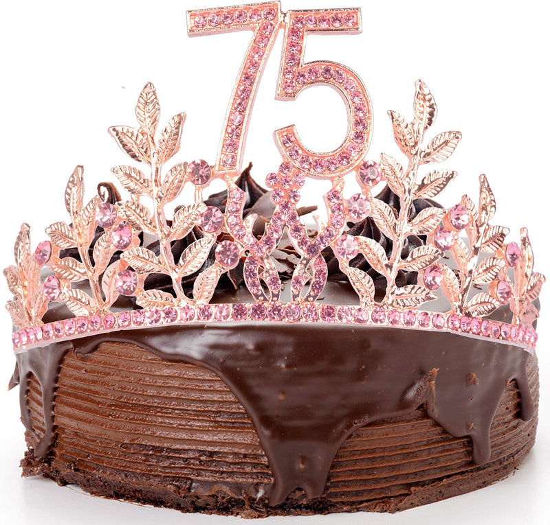 75th Birthday Gifts for Women, 75th Birthday Tiara and Sash, 75 Fabulous Sash and Crystal