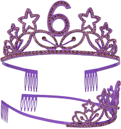 6th Birthday Gifts for Girl, 6th Birthday Tiara and Sash purple, HAPPY 6th Birthday Party