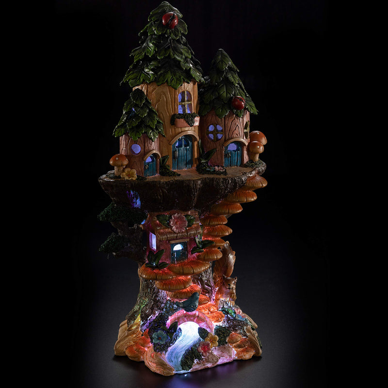 VP Home Mystic Gnome Treehouse Solar Powered LED Outdoor Decor Garden