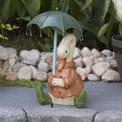 VP Home Quacking in The Rain Duck Solar Powered LED Outdoor Decor Garden