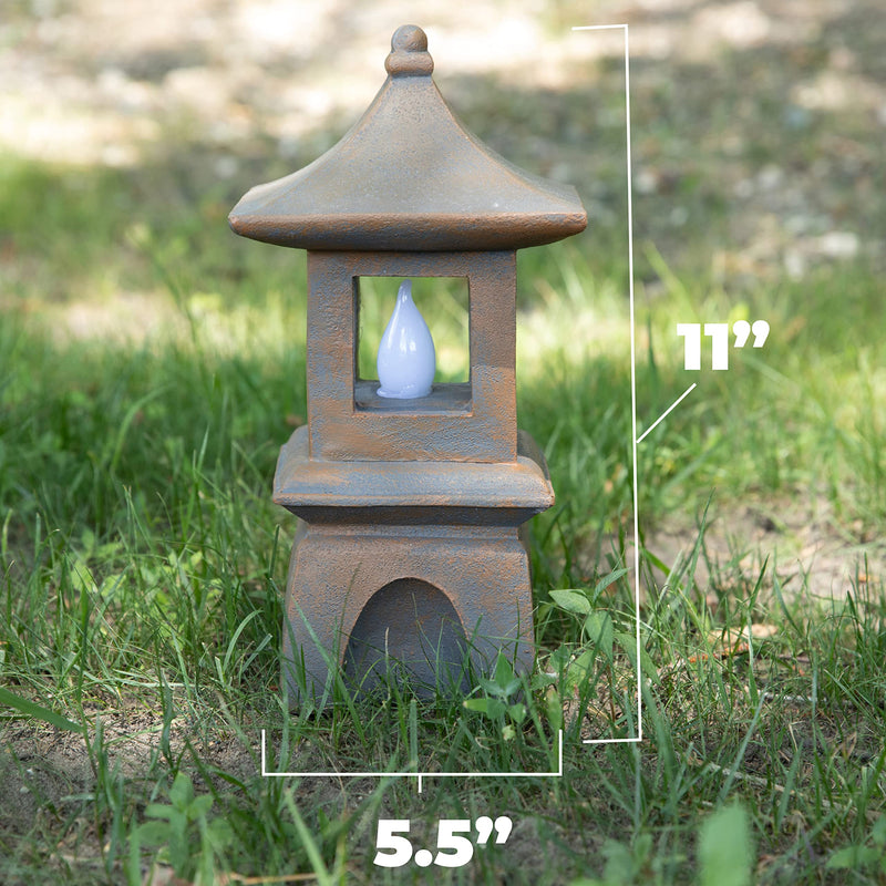 VP Home Tranquil Vision Pagoda Solar Powered LED Outdoor Decor Garden