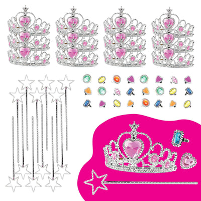 Princess Pretend Halloween Costume Dress Up Play Set - Crowns, Wands, And Jewels