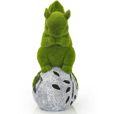 VP Home Flocked Squirrel with Glowing Acorn Solar Powered LED Outdoor Decor Garden