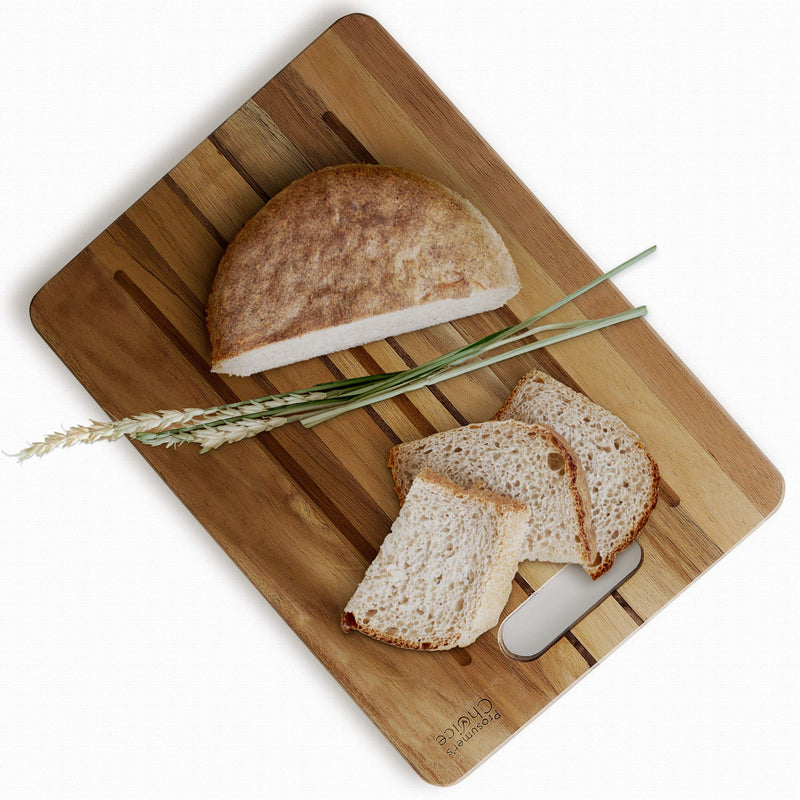 Prosumers Choice Wooden Dual Sided Cutting Block and Bread Board with Hanger