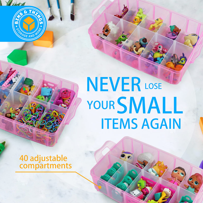 Bins & Things Toy Organizer With 40 Adjustable Compartments Compatible With Lol Surprise