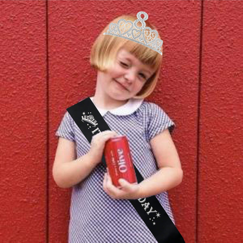 8th Birthday, 8th Birthday Girl, 8th Birthday Tiara, 8th Birthday Tiara and Sash, 8th