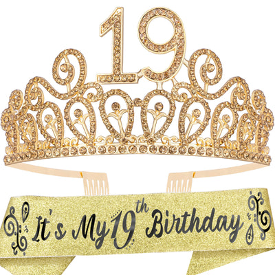 19th Birthday, 19th Birthday Decorations for Women, 19th Birthday Crown, 19th Birthday