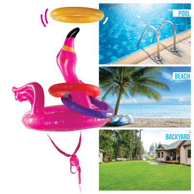 Flamingo Ring toss Games for Kids Outdoor, Inflatable Pool Toys, Pool Games, Swimming Pool