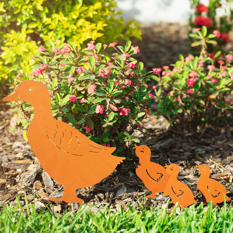 Homarden Metal Animal Yard Decor - Duck Shaped Garden Art for Outside Decorations