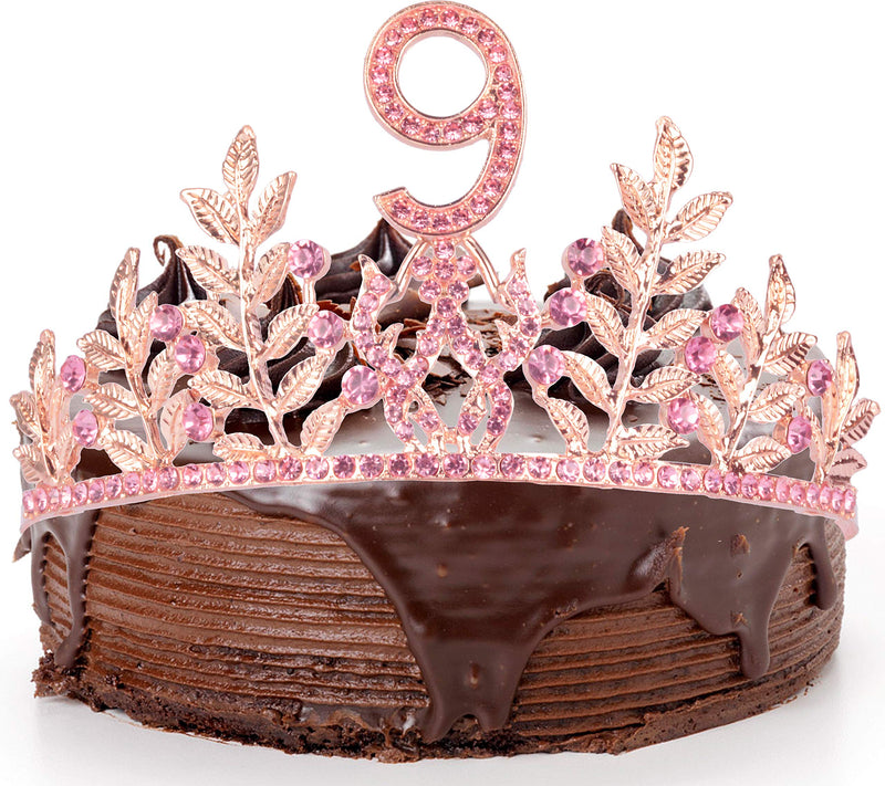 9th Birthday Gifts for Girls, 9th Birthday Tiara and Sash, 9 Fabulous Sash and Crystal