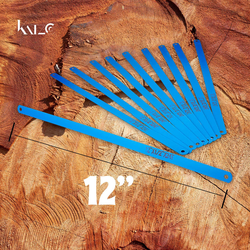 Katzco Bi-Metal Replacement Hacksaw Blades - 20 Pack - 12 Inch - 24 TPI - Flexible Saw