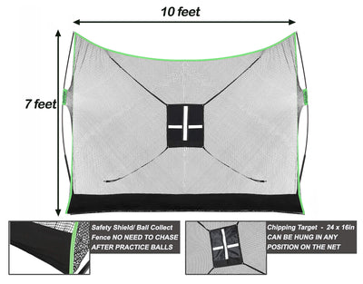 Golf Net Bundle - Professional Patent Pending Golf Practice Net, Dual-Turf Golf Mat