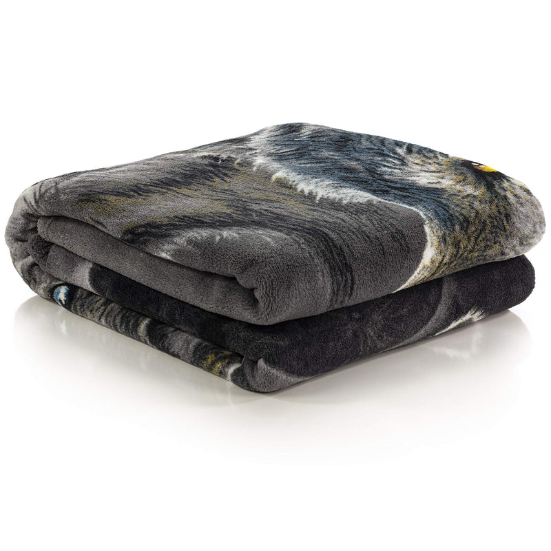 Super Soft Plush Fleece Throw Blanket (Eclipse Wolves