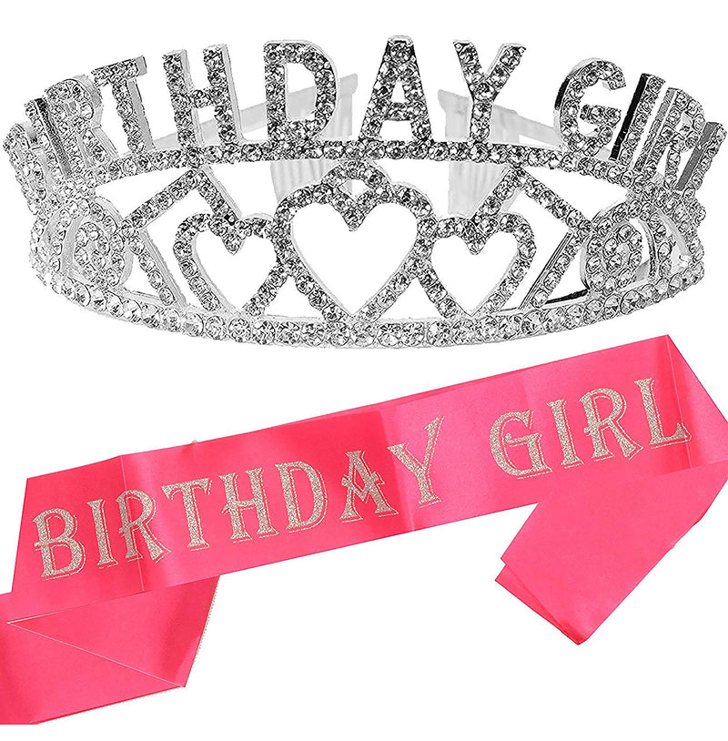 Birthday Decorations, Happy Birthday, Birthday Girl Sash and Tiara, Birthday Girl