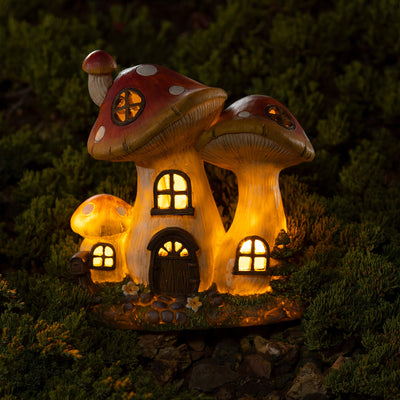 Vp Home Enchanted Mushroom Cottage Solar Powered Led Outdoor Decor Garden Light