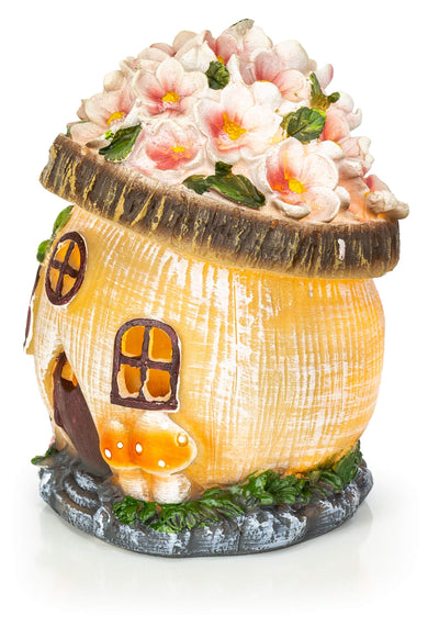 Gnome Fairy House Solar Powered LED Outdoor Decor Garden