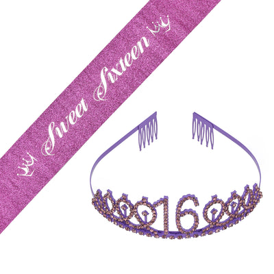 16th Birthday, 16th Birthday Gifts for Girls, 16th Birthday Tiara and Sash Silver, 16th