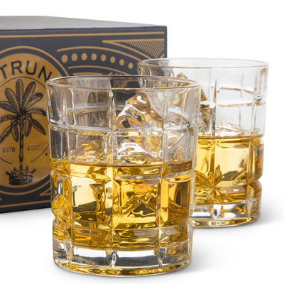 Elegant Whiskey Glass Set of 2 in a Spectacular Gift Box by Regal Trunk & Co. 10 Oz Old