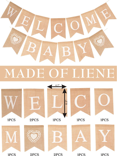 Welcome Baby Party Decoration | Rustic Welcome Baby Burlap Banner | Baby Shower