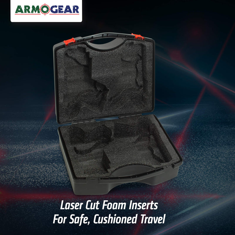 ArmoGear Laser Tag Carrying Case with Handle Laser Tag 4 Pack (Non-Rechargeable Only)