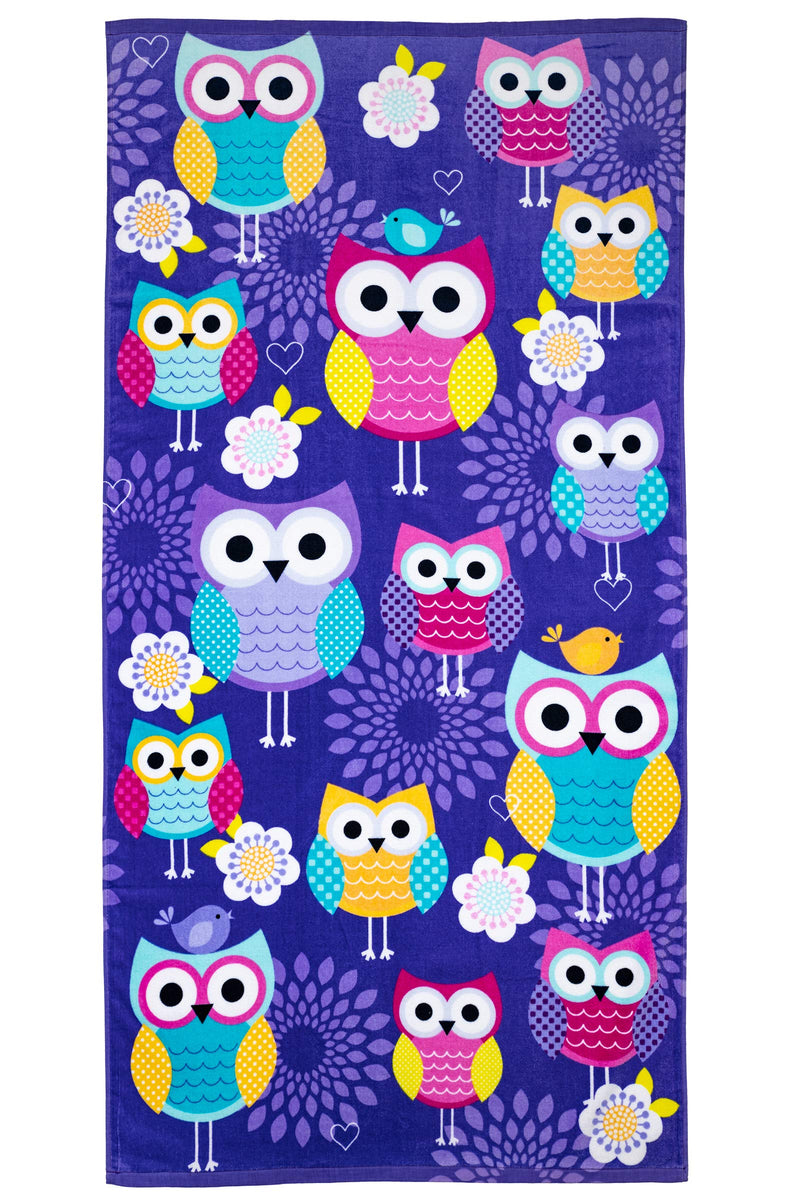 Owl Beach Towel For Kids, Girls, Boys, Men, Women, Owl Bath Towel Print 30"