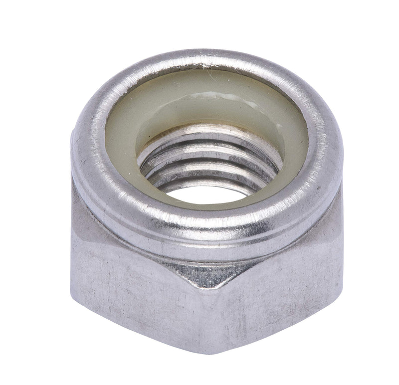 M8-1.25 Metric Stainless Lock Hex Nut, (100 Pack), 304 (18-8) Stainless Steel Lock Nuts