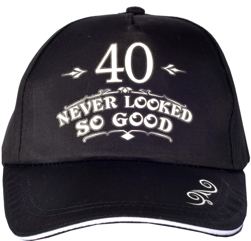 40th Birthday Gifts for Men, 40th Birthday Hat and Sash Men, 40 Never Looked So Good