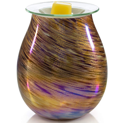 VP Home Radiant Art Glass Fragrance Warmer (Viridian Swirl