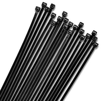 12 Inch Zip Cable Ties (1000 Pack), 50Lbs Tensile Strength - Heavy Duty Black