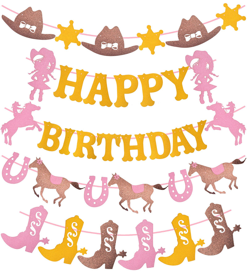 Cowgirl Theme Birthday Party Supplies For Girls Banners, Western Cowgirl Theme Birthday