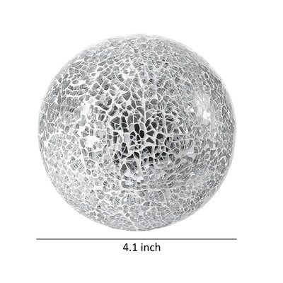 Decorative Orbs Set of 3 Glass Mosaic Sphere Balls Diameter 4.1" for Bowls, Vases