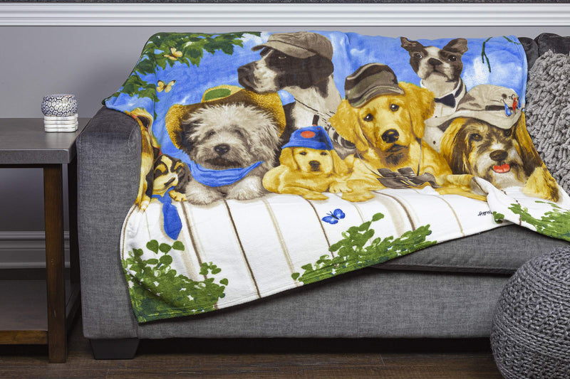 Dogs Outdoor Guys Super Soft Plush Fleece Throw